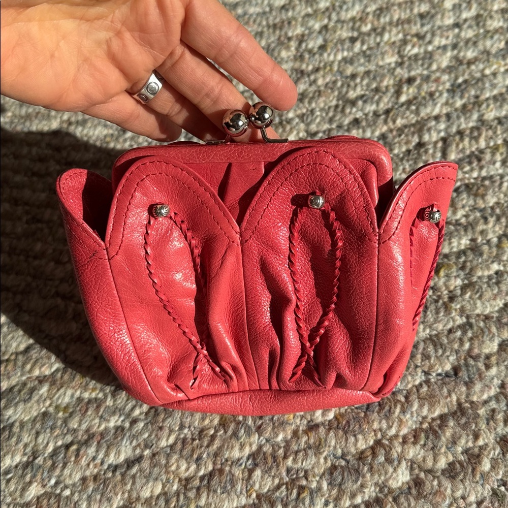 Adorable Brighton salmon-colored wallet.  EUC. Leather; beautiful silver lining.